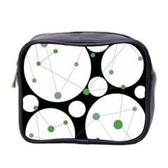 Decorative Circles - Green Mini Toiletries Bag 2-side by Valentinaart