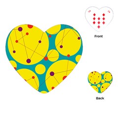 Yellow And Green Decorative Circles Playing Cards (heart)  by Valentinaart