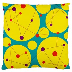 Yellow And Green Decorative Circles Large Cushion Case (two Sides) by Valentinaart