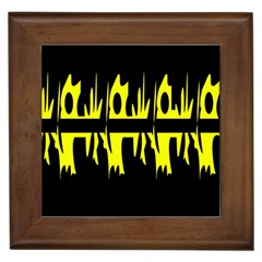 Yellow abstract pattern Framed Tiles