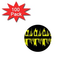 Yellow abstract pattern 1  Mini Buttons (100 pack) 