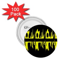 Yellow abstract pattern 1.75  Buttons (100 pack) 