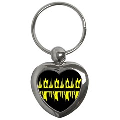 Yellow Abstract Pattern Key Chains (heart)  by Valentinaart