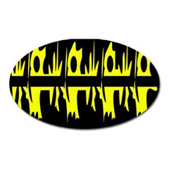 Yellow abstract pattern Oval Magnet