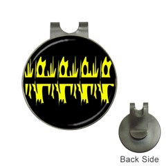 Yellow abstract pattern Hat Clips with Golf Markers