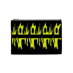 Yellow Abstract Pattern Cosmetic Bag (medium)  by Valentinaart