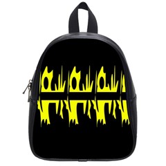 Yellow Abstract Pattern School Bags (small)  by Valentinaart