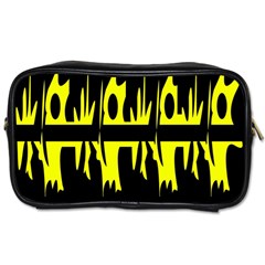 Yellow Abstract Pattern Toiletries Bags 2-side by Valentinaart