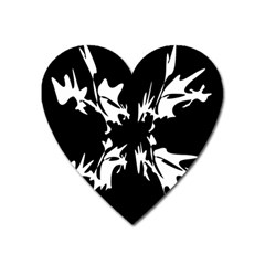 Black And White Pattern Heart Magnet by Valentinaart