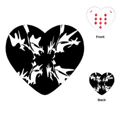 Black And White Pattern Playing Cards (heart)  by Valentinaart