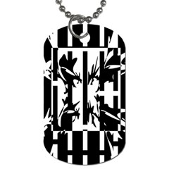 Black And White Abstraction Dog Tag (two Sides) by Valentinaart