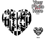 Black and white abstraction Playing Cards 54 (Heart)  Front - Club3