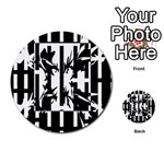 Black and white abstraction Multi-purpose Cards (Round)  Back 1