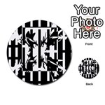 Black and white abstraction Multi-purpose Cards (Round)  Back 34