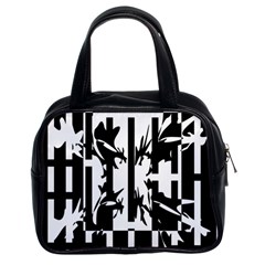 Black And White Abstraction Classic Handbags (2 Sides) by Valentinaart