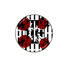 Red, Black And White Elegant Design Hat Clip Ball Marker by Valentinaart