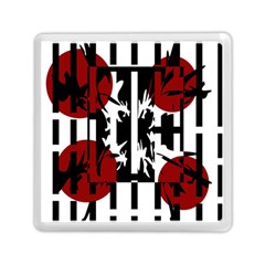 Red, Black And White Elegant Design Memory Card Reader (square)  by Valentinaart