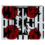 Red, black and white elegant design Cosmetic Bag (XXXL)  Back