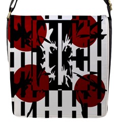 Red, Black And White Elegant Design Flap Messenger Bag (s)