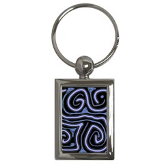 Blue Abstract Design Key Chains (rectangle)  by Valentinaart