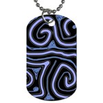 Blue abstract design Dog Tag (Two Sides) Back
