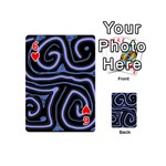 Blue abstract design Playing Cards 54 (Mini)  Front - Heart6