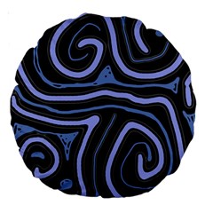 Blue Abstract Design Large 18  Premium Round Cushions by Valentinaart