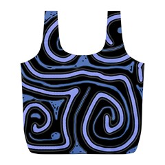 Blue Abstract Design Full Print Recycle Bags (l)  by Valentinaart