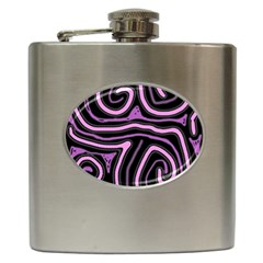 Purple Neon Lines Hip Flask (6 Oz)