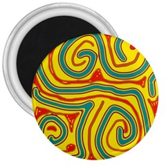 Colorful Decorative Lines 3  Magnets by Valentinaart