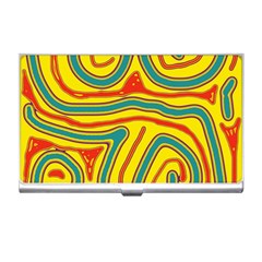 Colorful Decorative Lines Business Card Holders by Valentinaart
