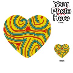 Colorful Decorative Lines Multi-purpose Cards (heart)  by Valentinaart