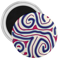 Blue And Red Lines 3  Magnets by Valentinaart