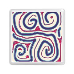 Blue And Red Lines Memory Card Reader (square)  by Valentinaart