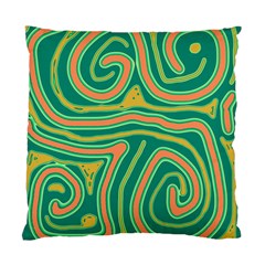 Green And Orange Lines Standard Cushion Case (one Side) by Valentinaart