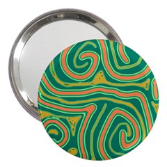 Green And Orange Lines 3  Handbag Mirrors by Valentinaart