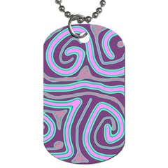 Purple Lines Dog Tag (one Side) by Valentinaart