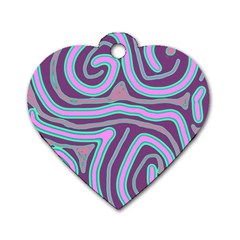 Purple Lines Dog Tag Heart (two Sides) by Valentinaart