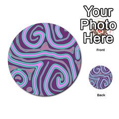 Purple Lines Multi-purpose Cards (round) 