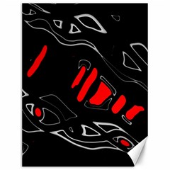 Black And Red Artistic Abstraction Canvas 12  X 16   by Valentinaart