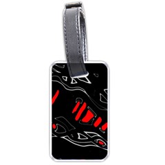 Black And Red Artistic Abstraction Luggage Tags (one Side)  by Valentinaart