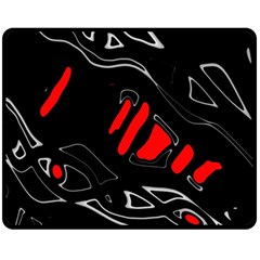 Black And Red Artistic Abstraction Double Sided Fleece Blanket (medium)  by Valentinaart