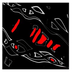 Black And Red Artistic Abstraction Large Satin Scarf (square)