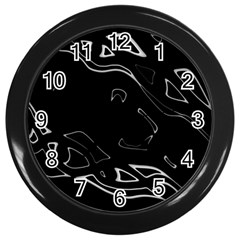 Black And White Wall Clocks (black) by Valentinaart