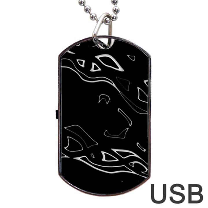 Black and white Dog Tag USB Flash (Two Sides) 