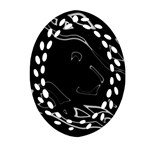 Black and white Oval Filigree Ornament (2-Side)  Front