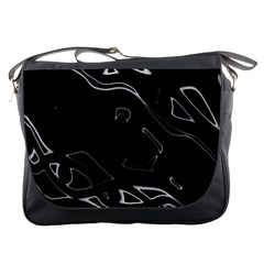 Black And White Messenger Bags by Valentinaart