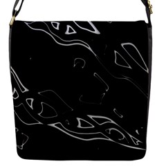 Black And White Flap Messenger Bag (s) by Valentinaart