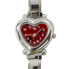 Decorative Abstract Art Heart Italian Charm Watch by Valentinaart