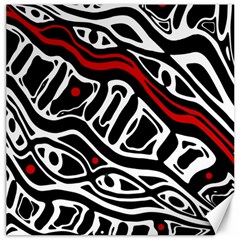 Red, Black And White Abstract Art Canvas 12  X 12  